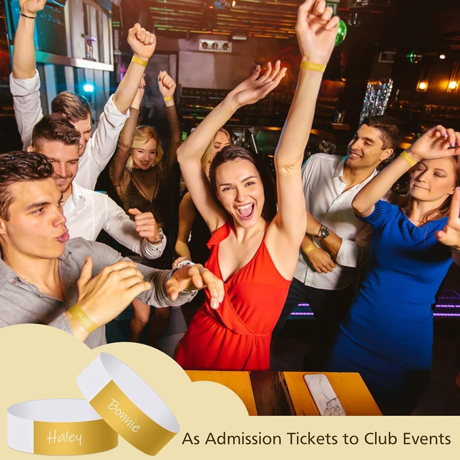 400 Pcs Gold Paper Event Wristbands Arm Bands Event Bracelets for Party Event…