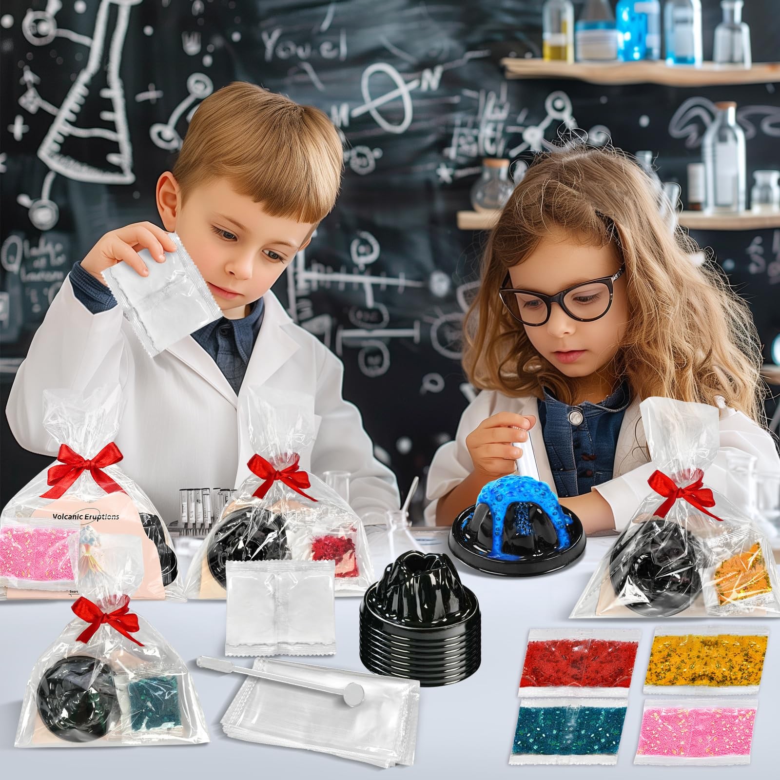 rifamee 24Pcs Volcano Eruption Science Kit Party Favor One Size, 2