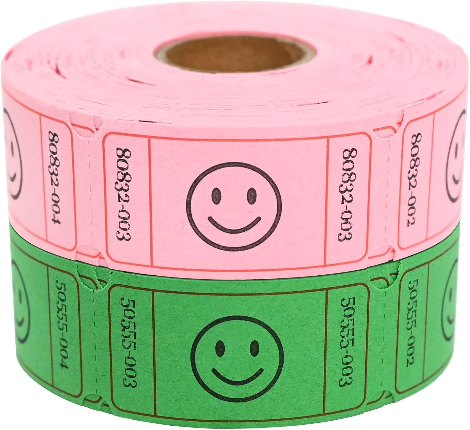 1000 Raffle Tickets, Smile,2 Color Set of 500 1″ x 2″ Single Roll,Tickets for…