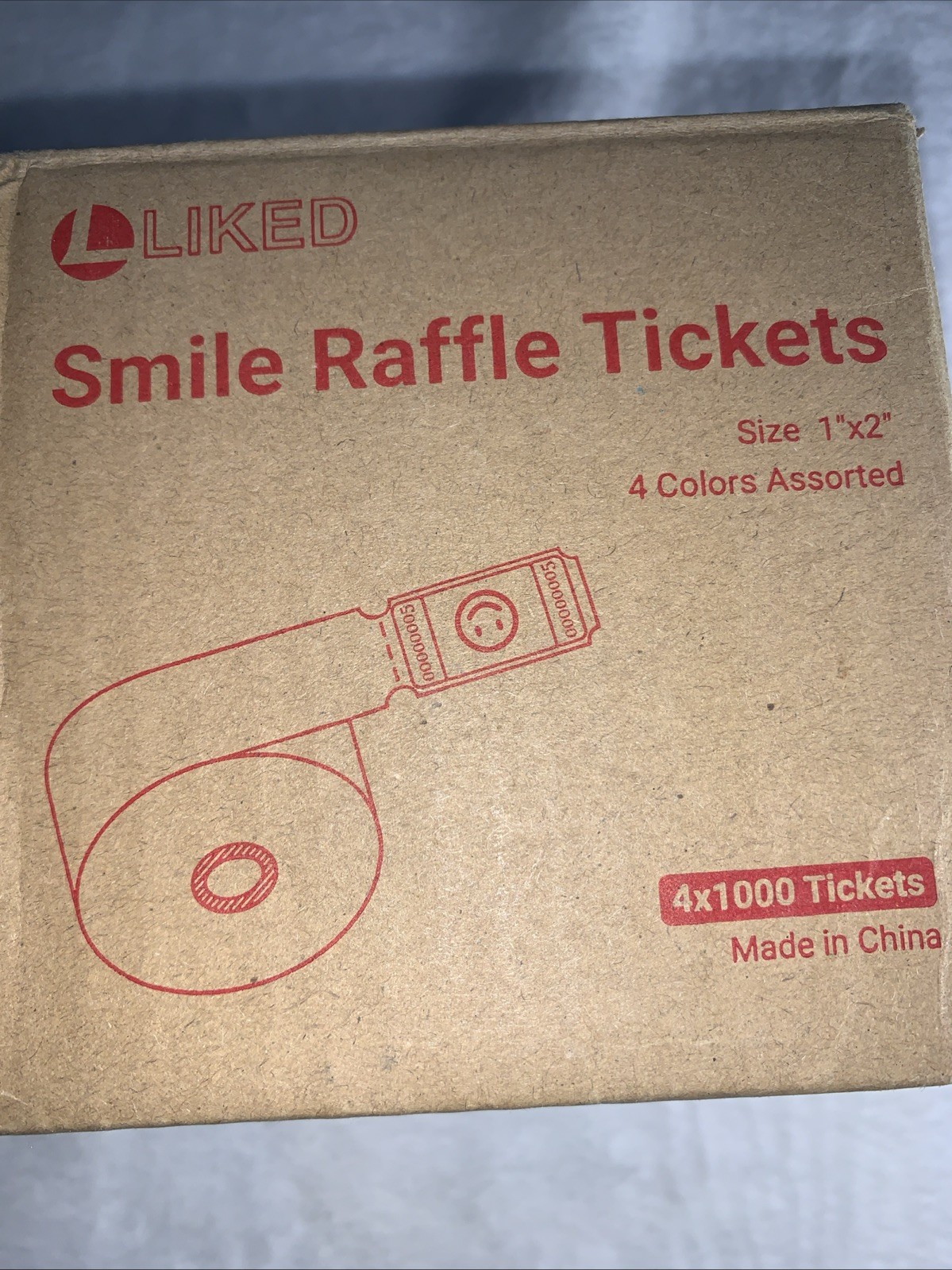 L Liked 4000 Assorted Raffle Tickets Each 1×2 Inch 1000/Roll Smile Face Pastel