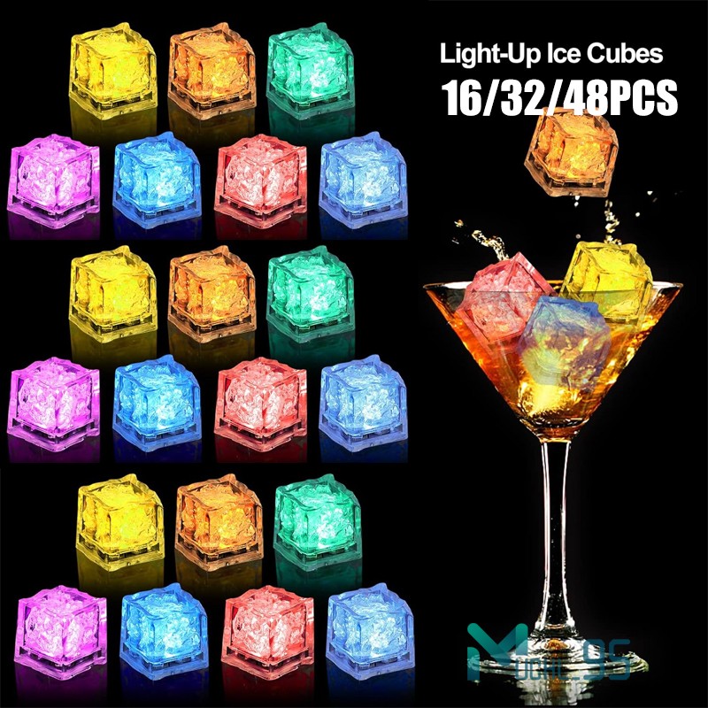 48pcs multicolores Cubitos de Hielo LED Iluminar cubitos de hielo Para bebidas