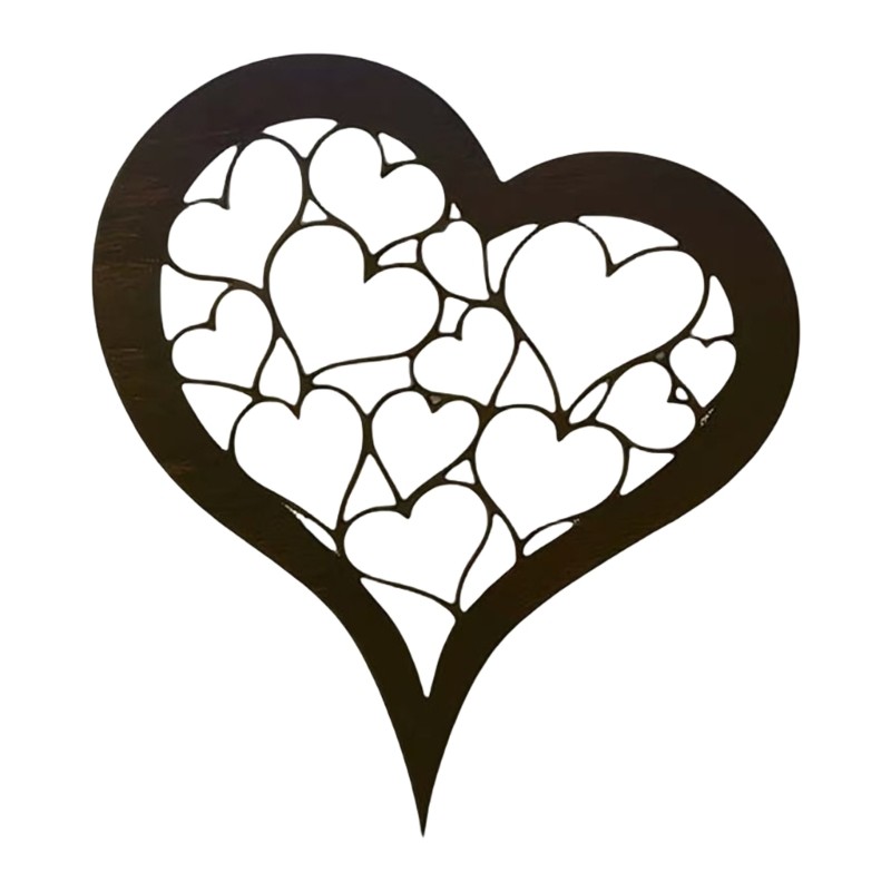 Rusty Stake Heart Plant for Indoor and Outdoor Figurines Heart Sculpture