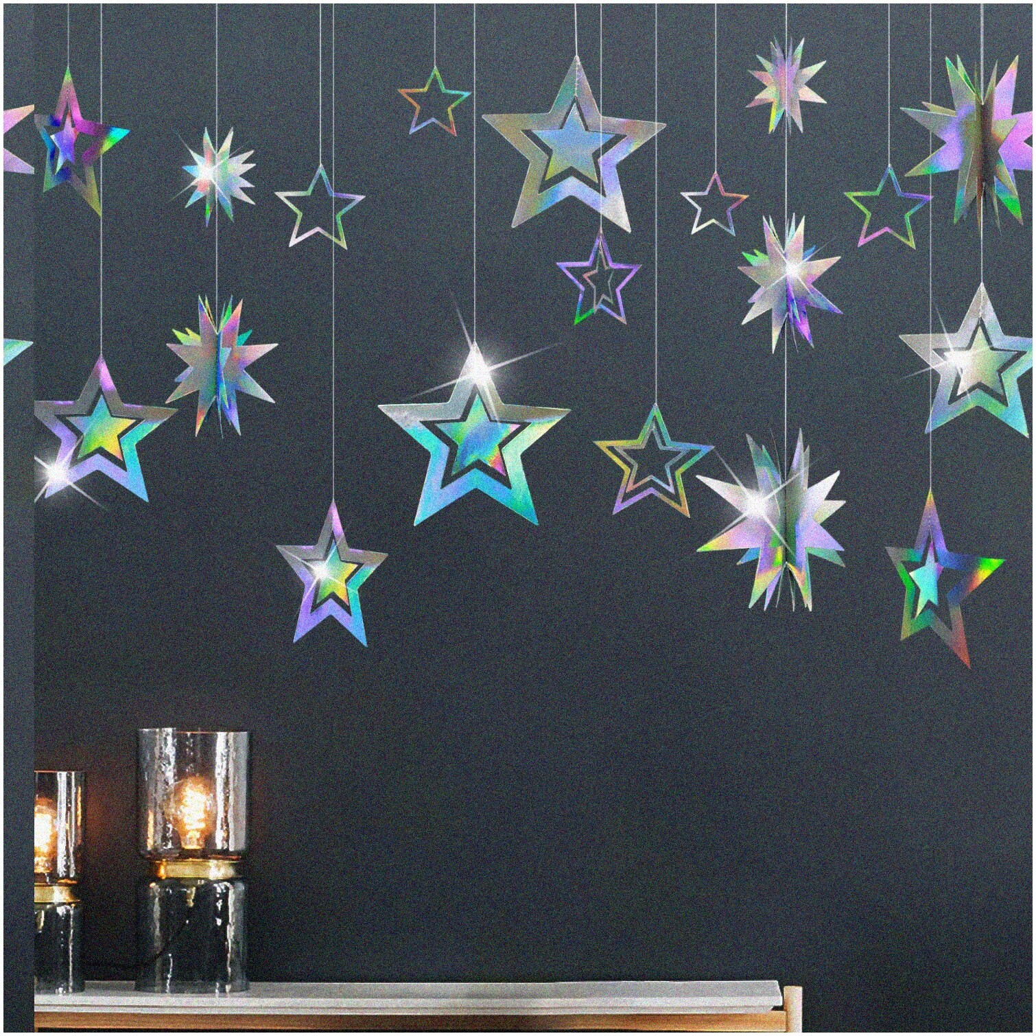Iridescent Star Party Decorations Set