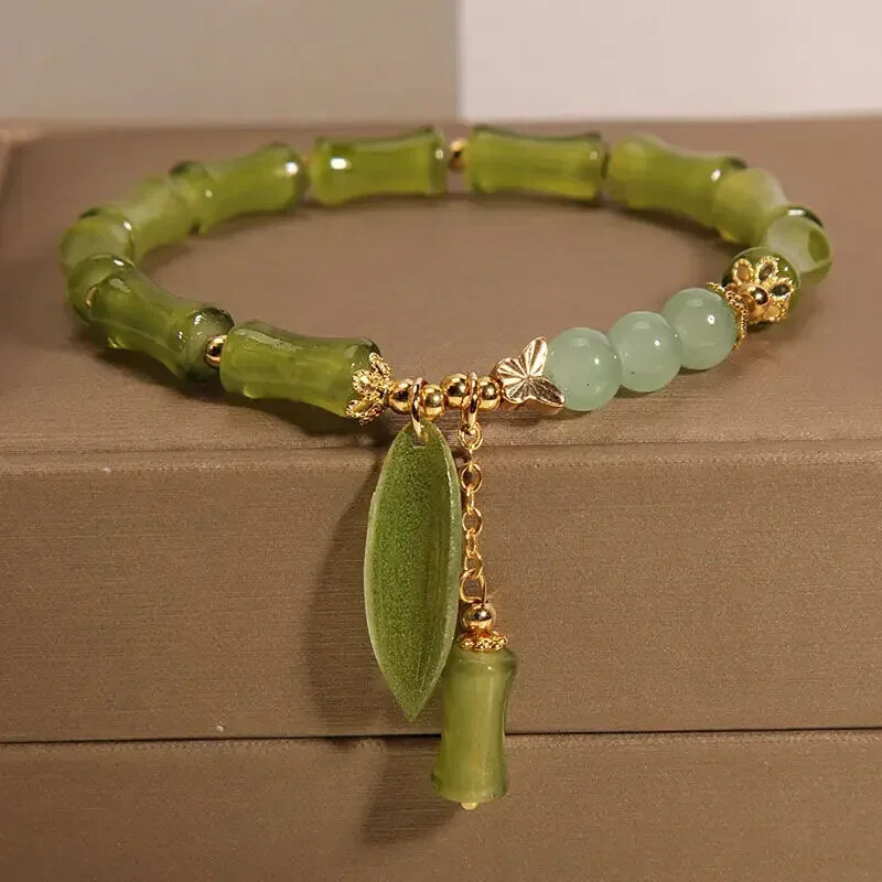 Chinese Style Bamboo Jade Bracelet Women’s Light Luxury High-Grade Bracelet Gift