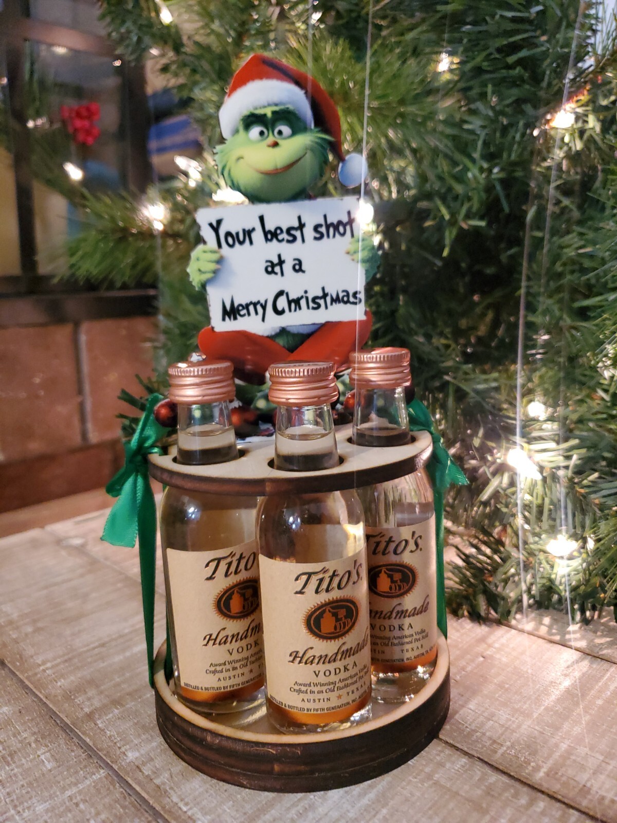 Grinch Mini Bottle Holder- Cool Birthday Christmas Gifts for Him Her, Grinchmas