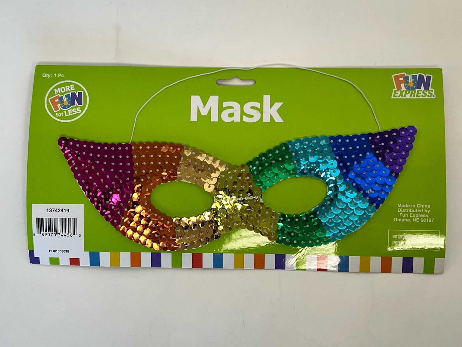 MARDI GRAS Party /Concerts/Festivals-Costume Accessory Eye Mask-Rainbow Sequin