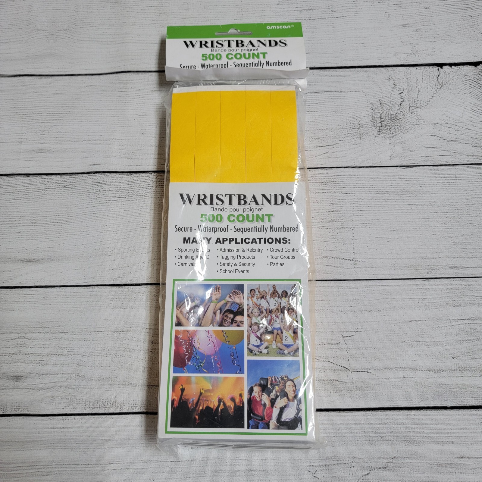 Amscan Event Wristbands 500 Count Tyvek Yellow Identification Bracelets Numbered