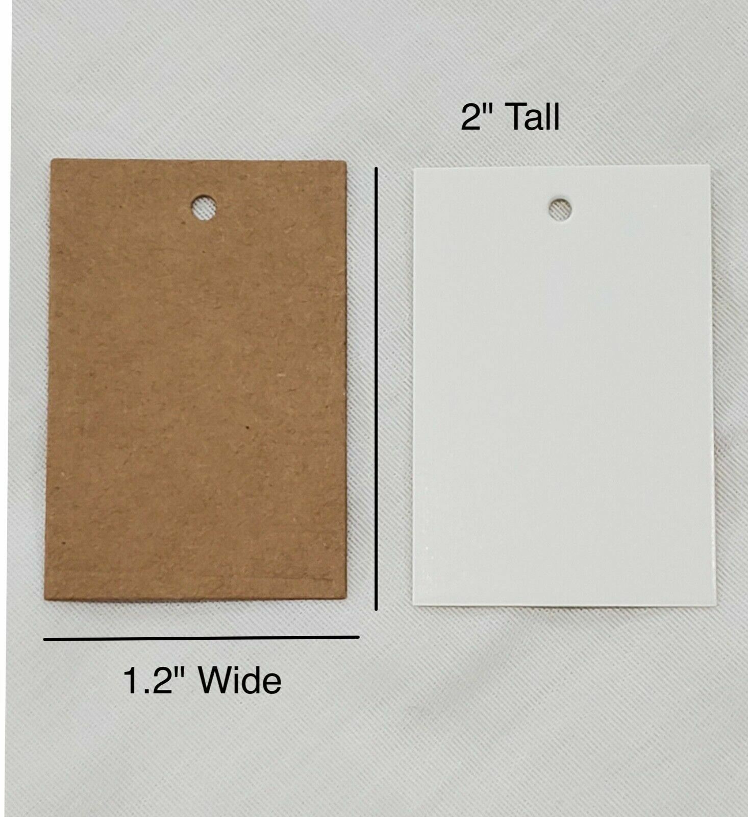 Unstring Gift Hang Tags Price Cardstock Tags In white OR Kraft 1.2″ x 2″ 100 pcs