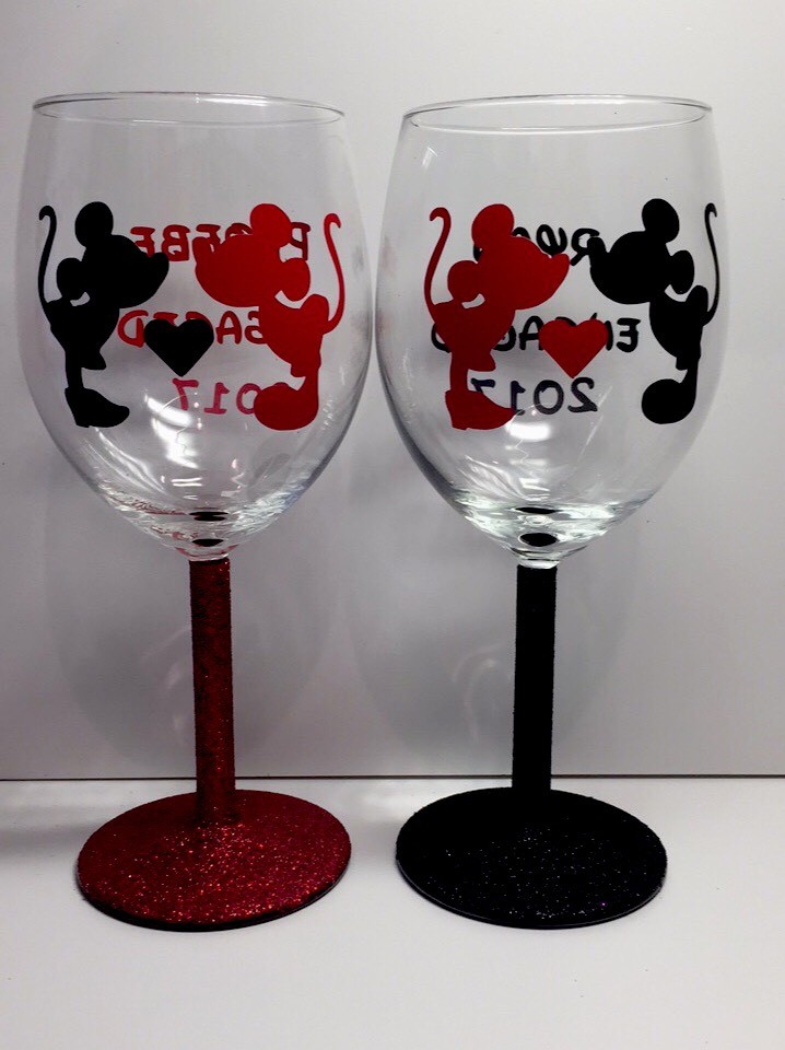 Personalised Character Glasses, Disney, Anniversary, Wedding, Gift