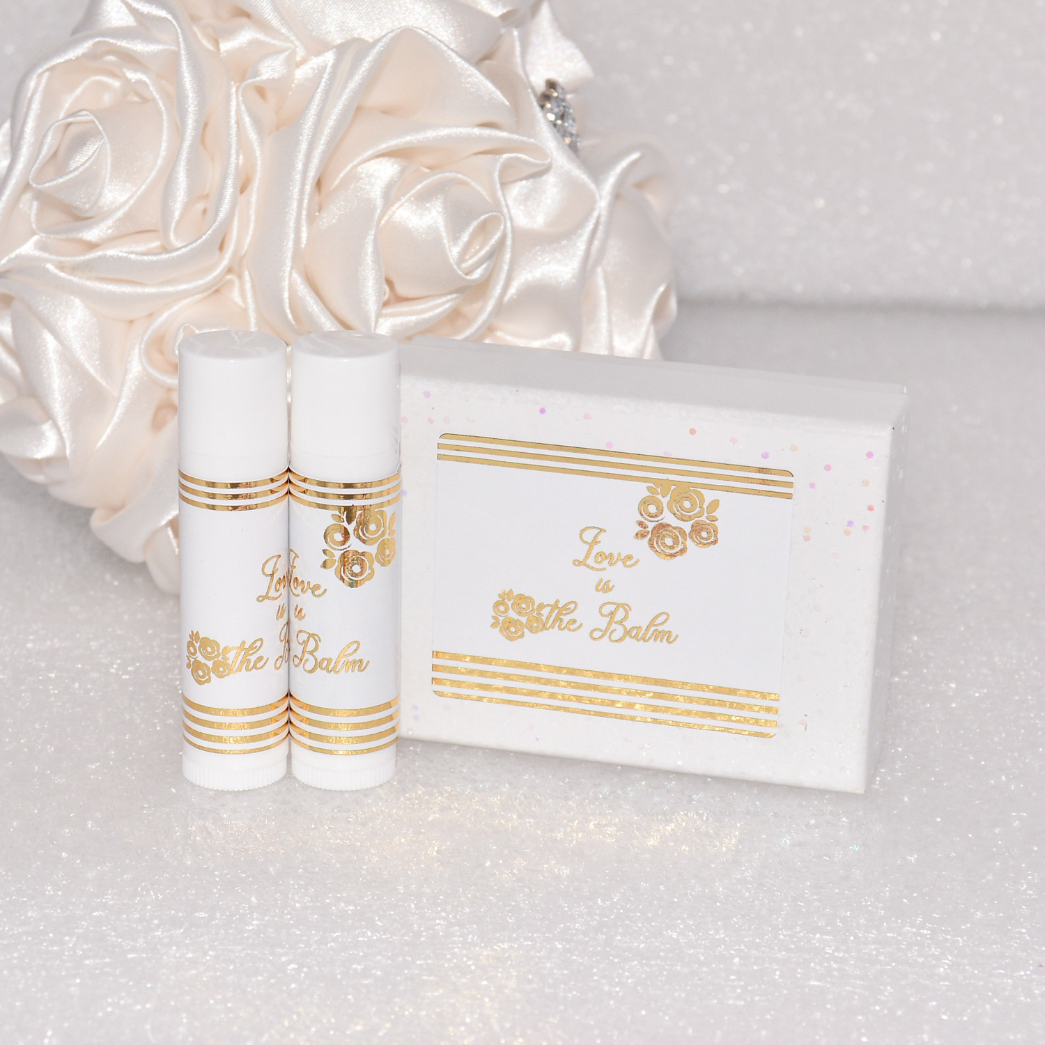 45 Vintage Bridal Shower Foil Labels, Lip Balm Labels