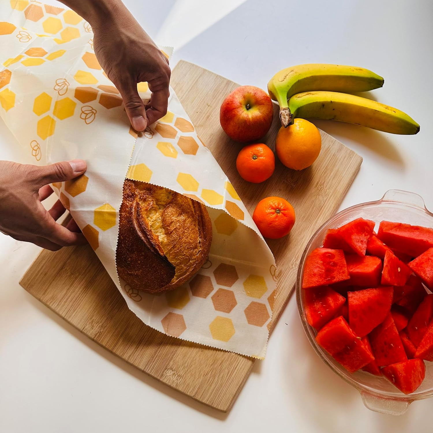 Reusable Beeswax Food Wrap Roll 13” by 55”, – Non Toxic, Plastic Free, Silicone