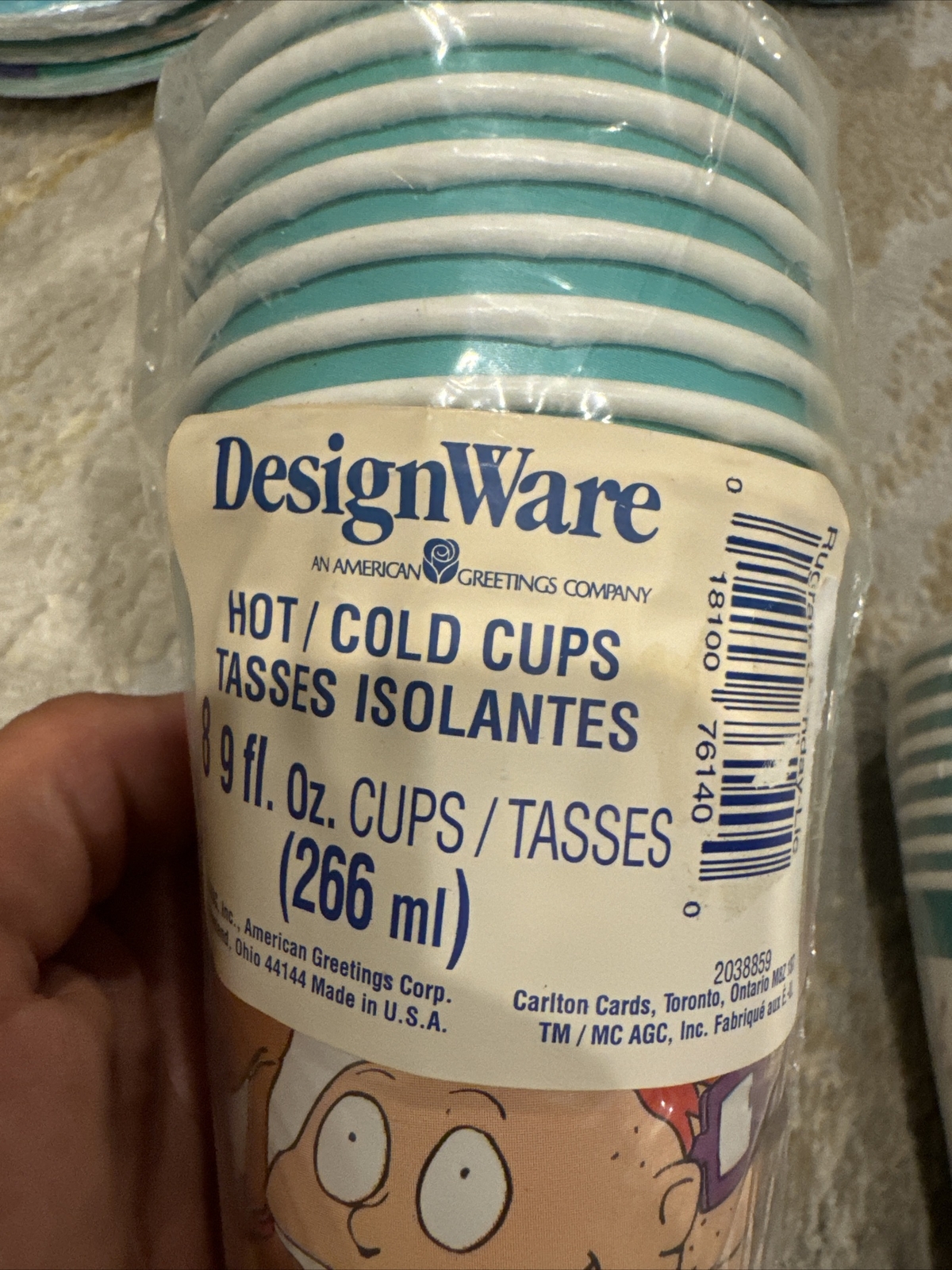 VTG 1997 DesignWare NEW IN PACKAGE 8-RUGRATS PAPER CUPS 9fl.oz. PARTY SUPPLIES