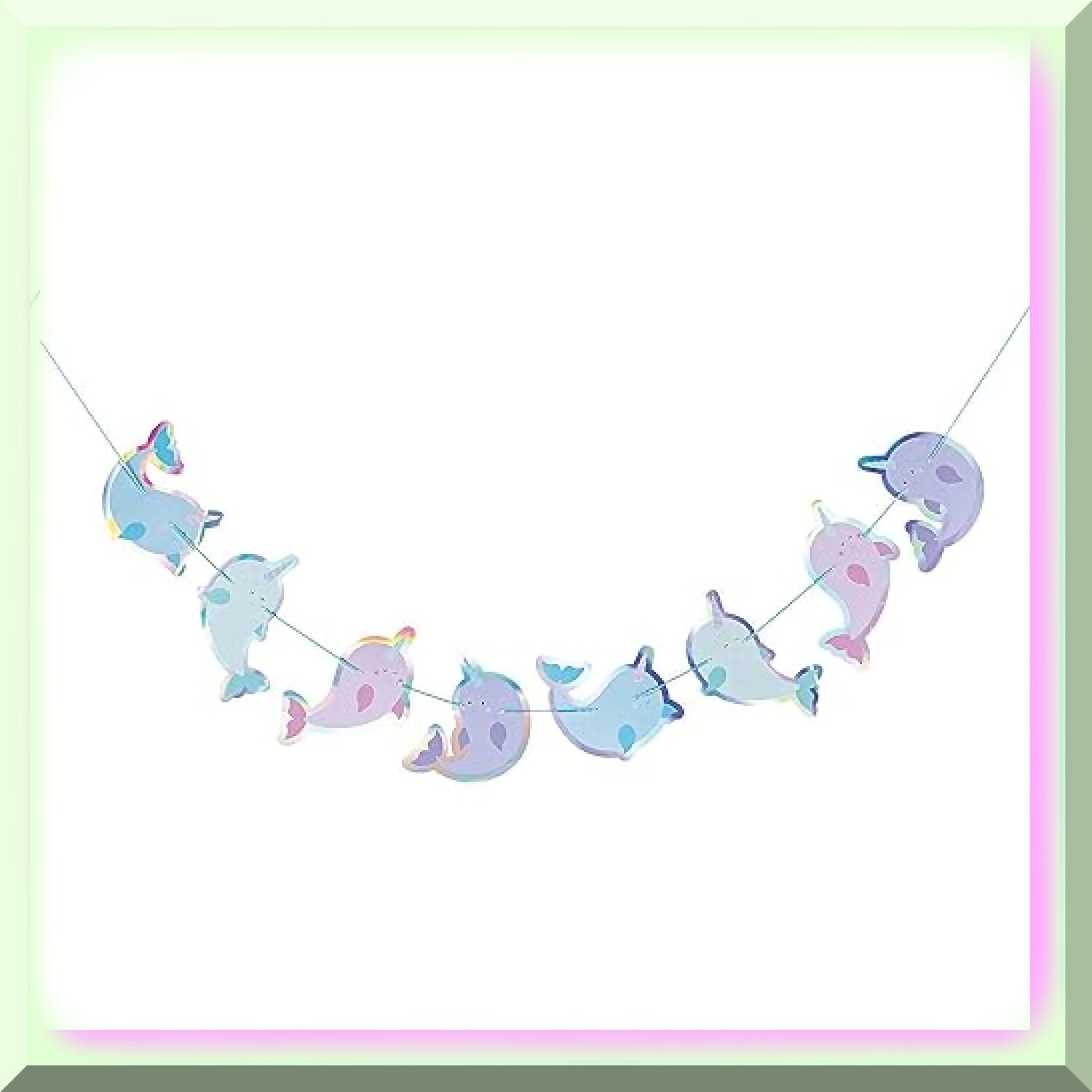 Underwater Narwhal Celebration Banner with Iridescent Finish