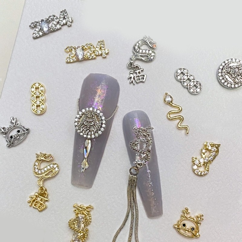 Add Fashion to Your Nail Art with 2024 Chinese Style Metal Nail Drill Pendant