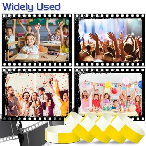 2000 Pcs Paper Wristbands for Events Waterproof Neon Wrist Bands Yellow