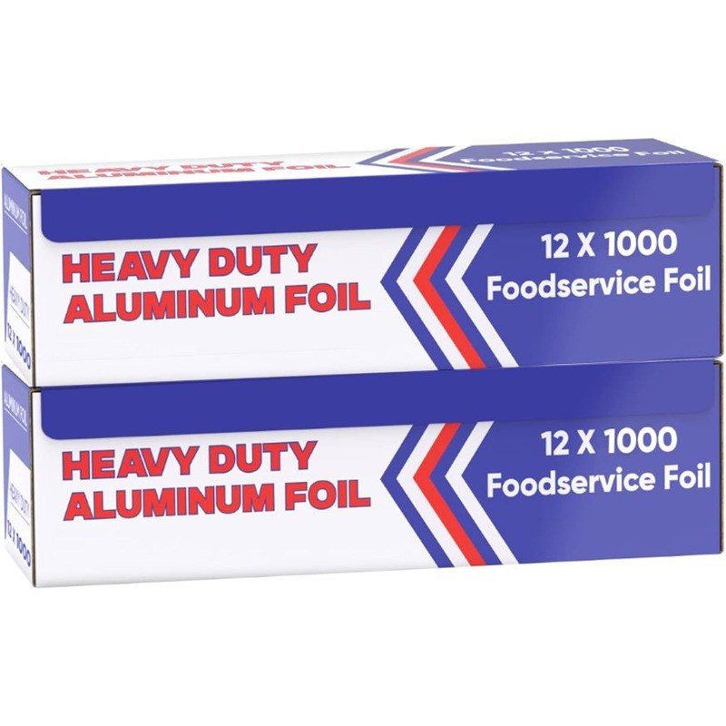 Aluminum Foil Wrap for Food -12 x 1000 FT (2 Box) Heavy Duty Aluminum Foil – BBQ
