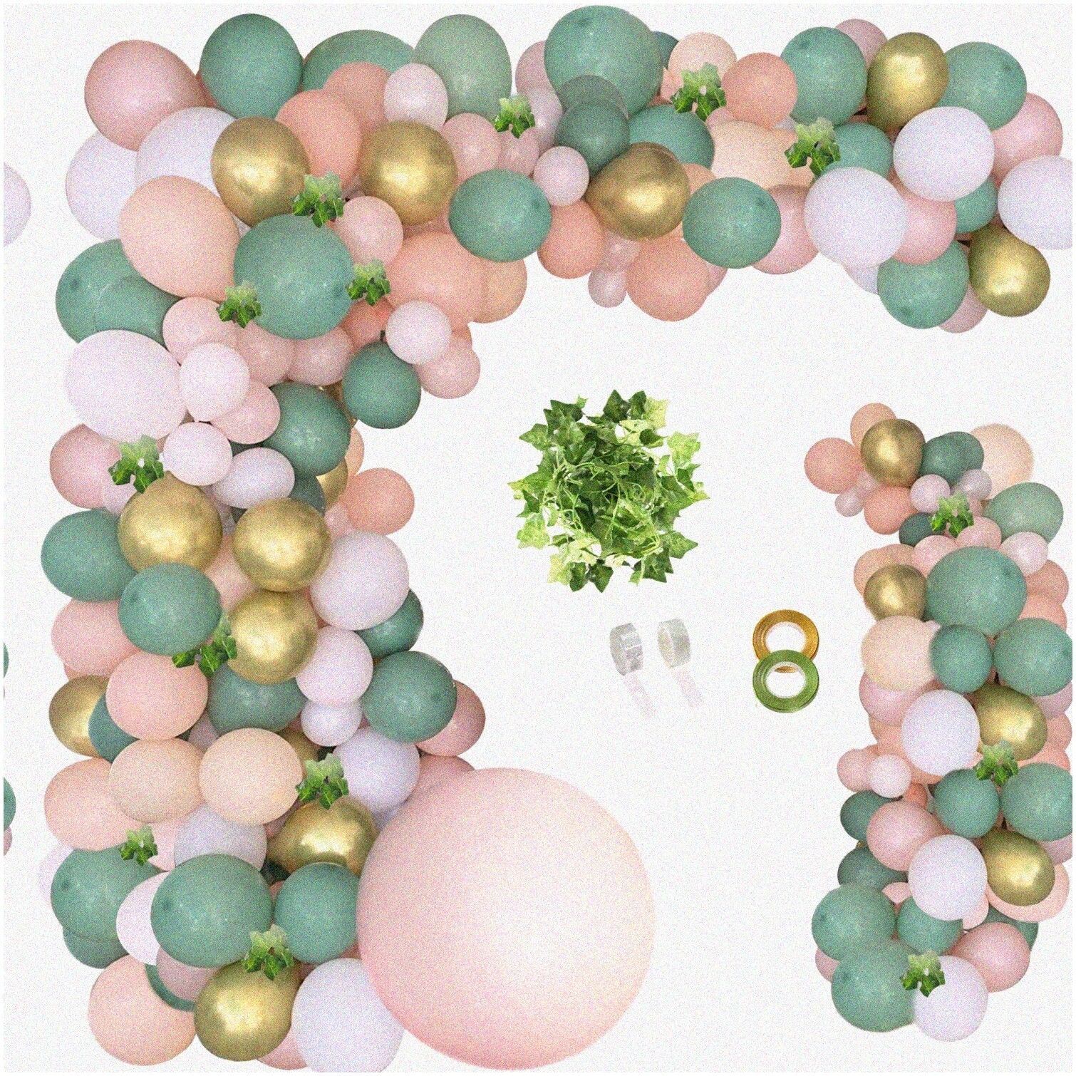 Balloon Garland Kit Sage Olive Green Peach Blue