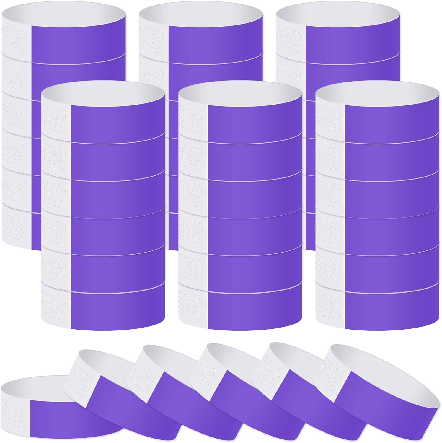 Versatile 200 Pack Purple Event Bracelets – Easy Apply Waterproof Wristbands
