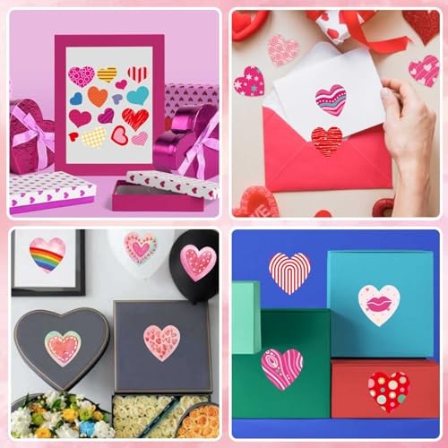 Heart Stickers for Kids, Valentines Day Colorful Heart Stickers Valentine’s