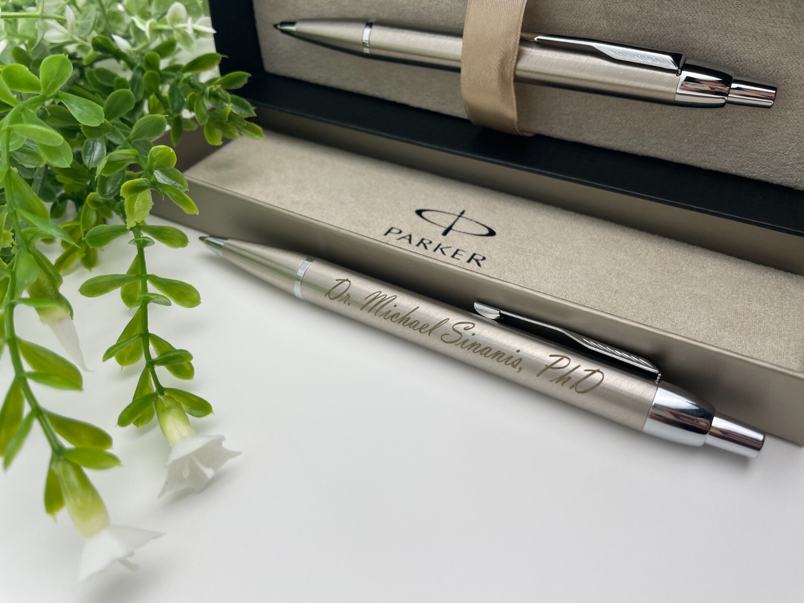 Personalized Engraved Parker IM Ballpoint Pen, Parker Gift Box, Black/Blue Ink