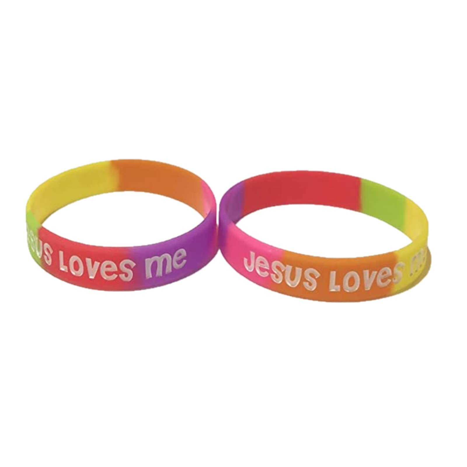 100 Bulk Count Jesus Loves Me John 3:16 Silicone Wristband Bracelets – Church…