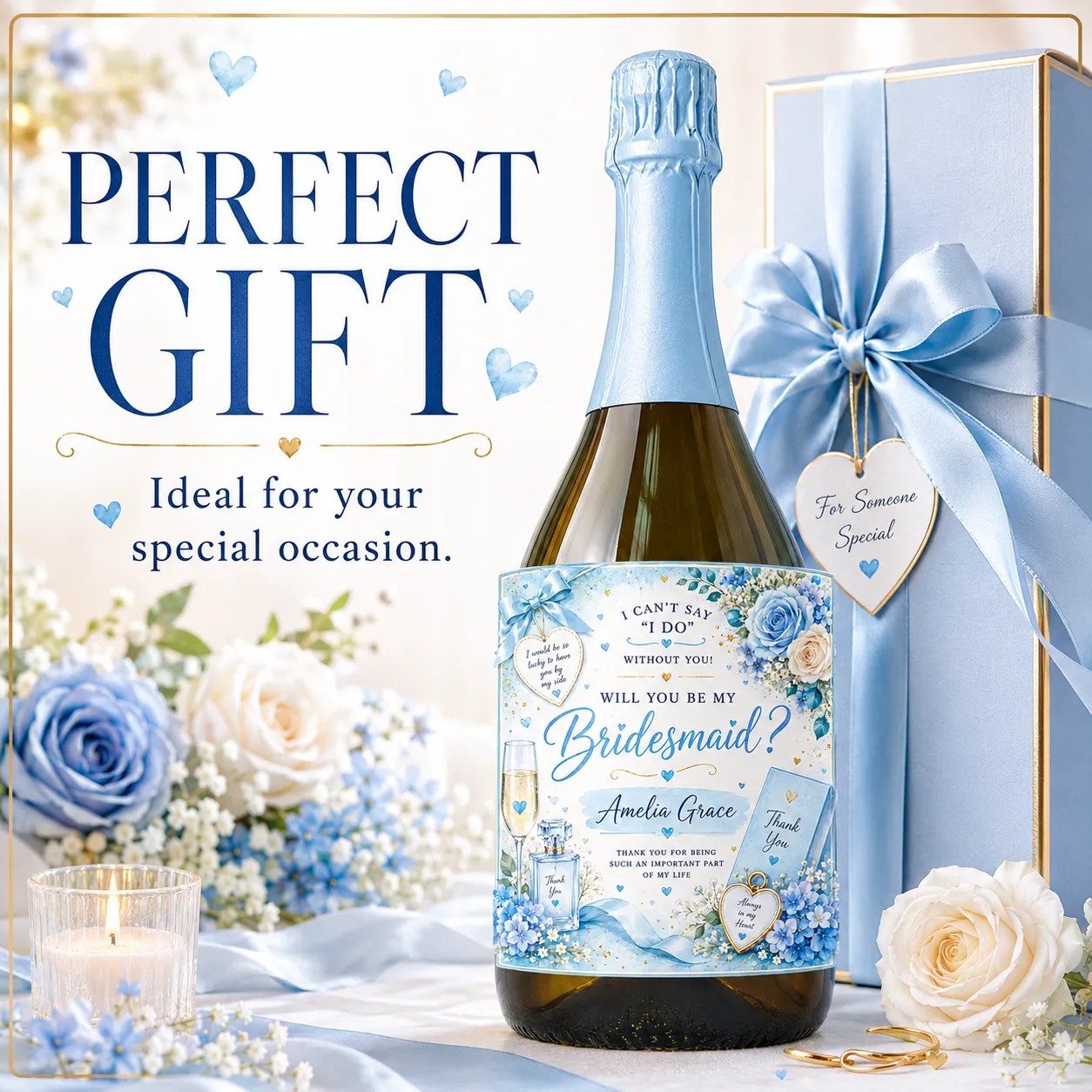Personalised Bridesmaid Proposal Bottle Label Sticker Bridesmaid Gift