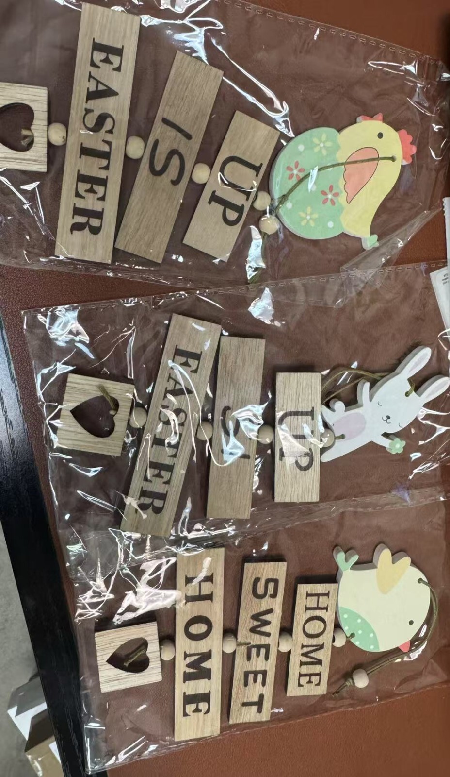 Kiplyki Wholesale Wooden Letter Easter Bunny Decorative Letter Pendant HOME Lett
