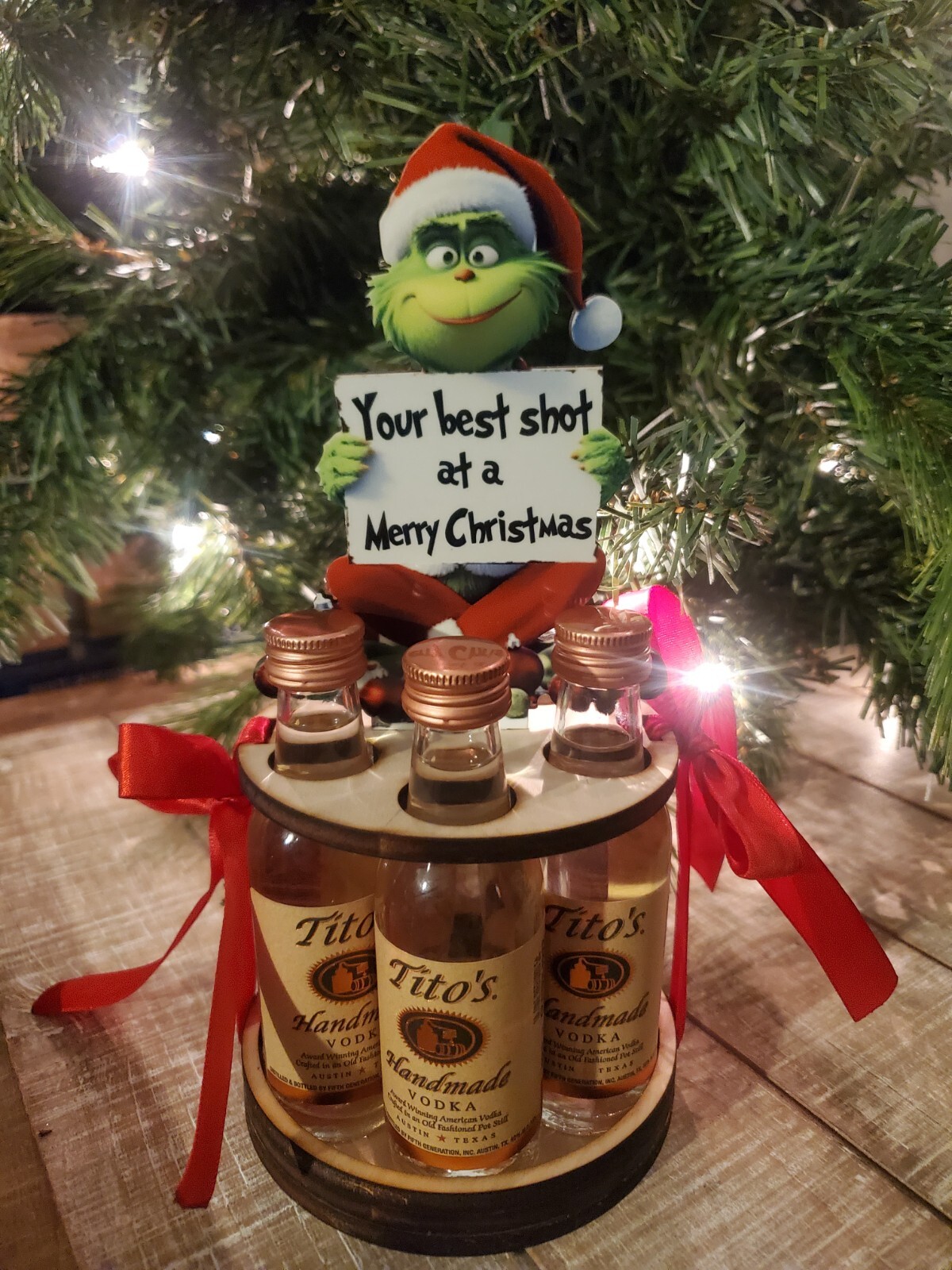 Grinch Mini Bottle Holder- Cool Birthday Christmas Gifts for Him Her, Grinchmas