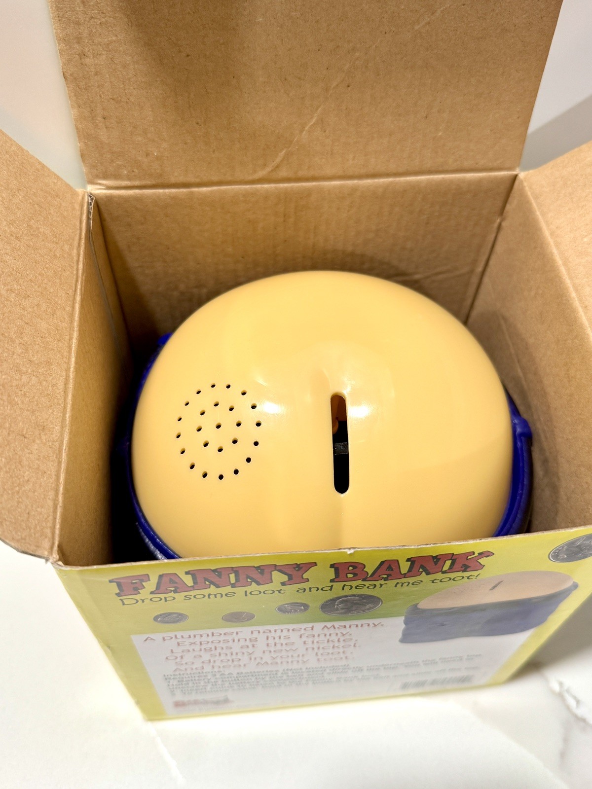 Fanny Bank Coin Bank by Big Mouth Toys Funny Novelty w/ Box Works