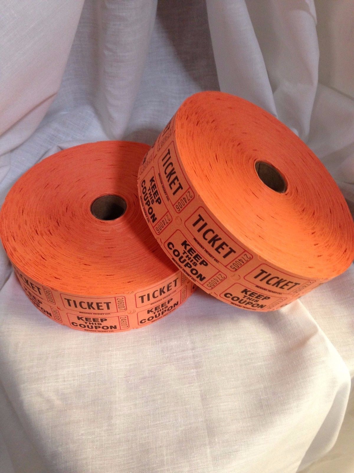 Double Stub Raffle Tickets 20 Rolls Full Case 2000 Each Roll 50/50 Split the Pot