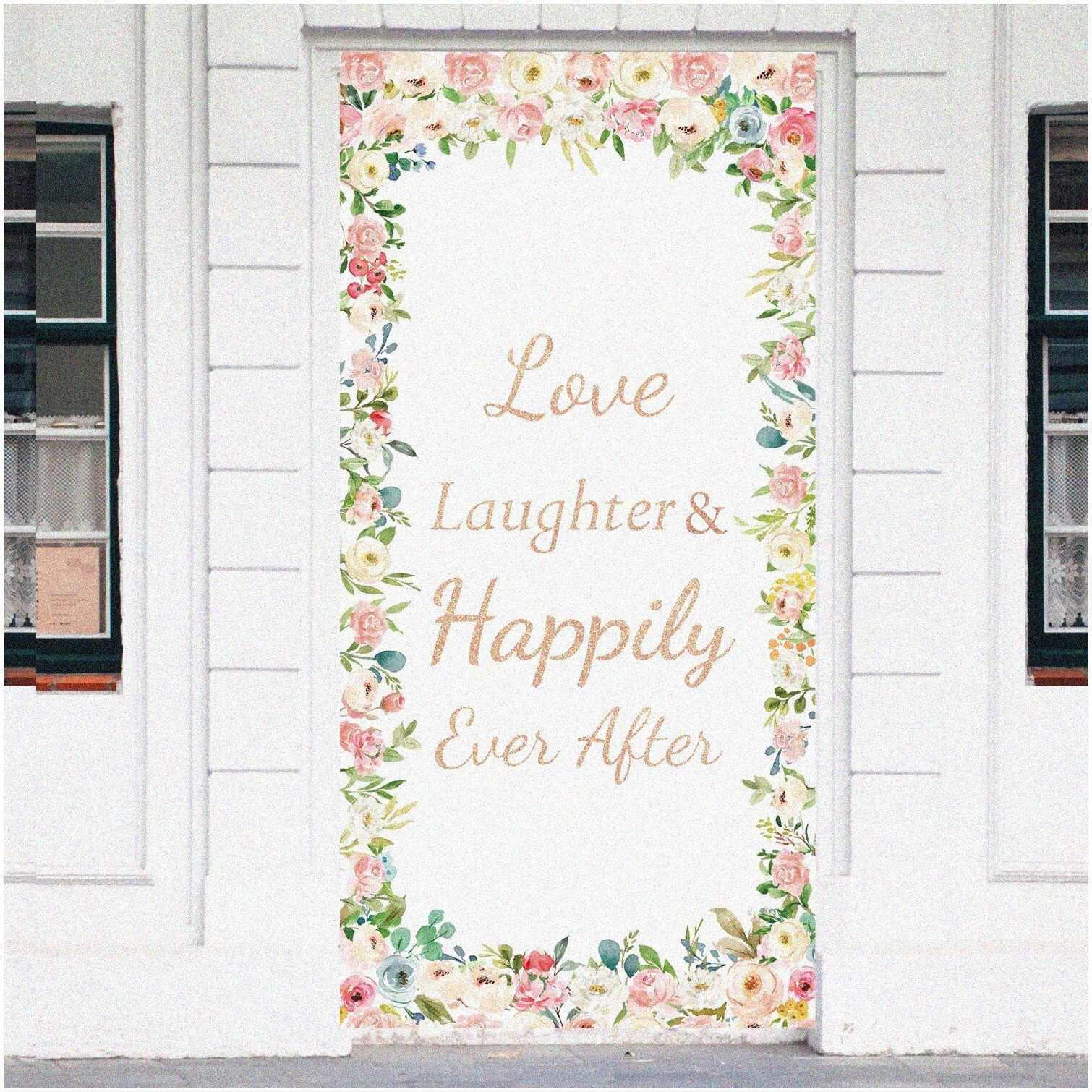 Everlasting Love Wedding Door Banner 35×73 inches