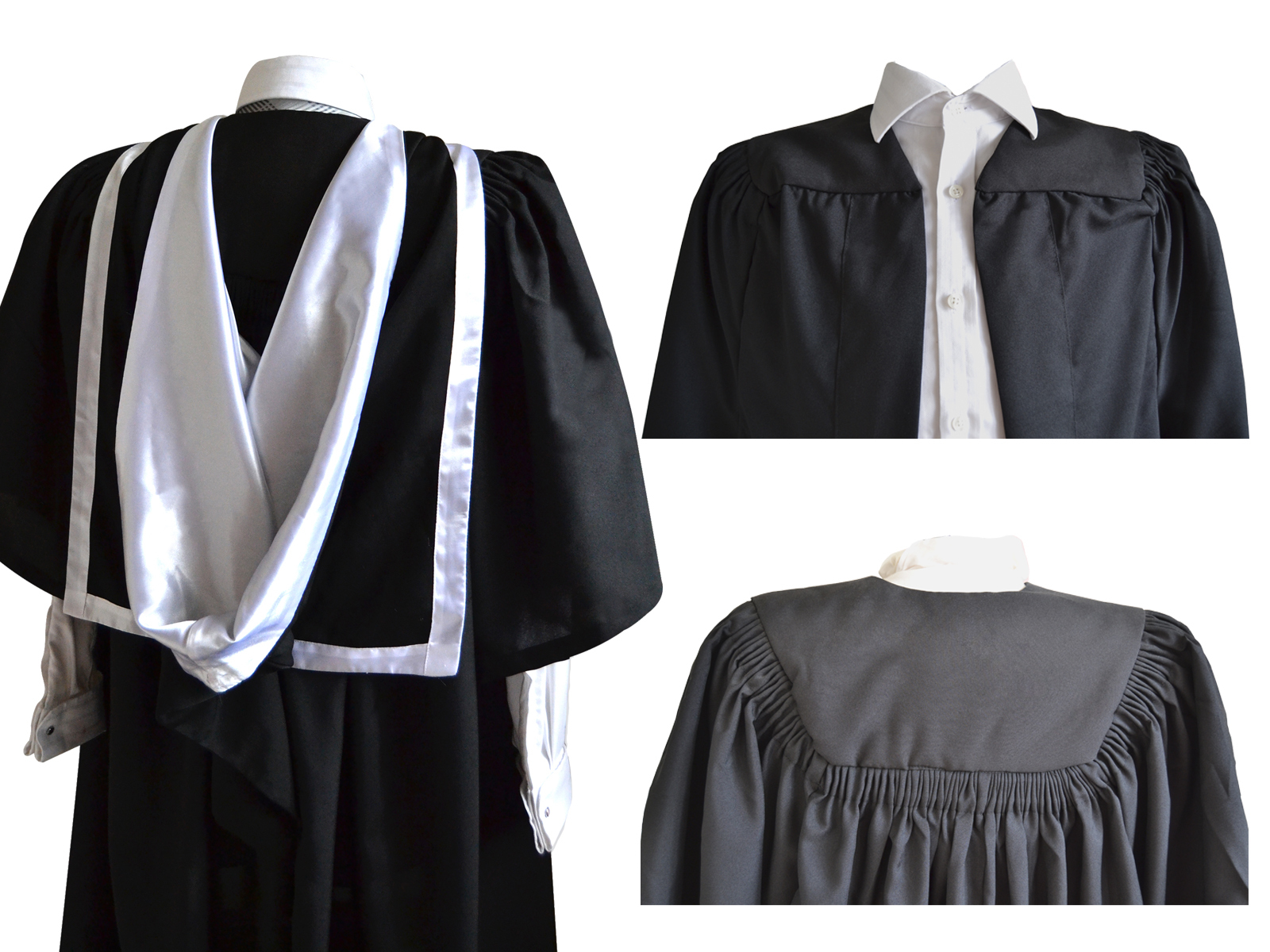 Graduation Gown And Full Hood Set University Bachelor Academic Fluted Robe