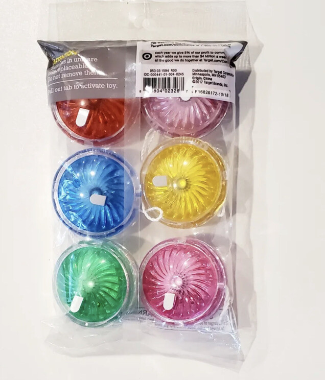 6 Spritz Light Up Yo Yos Pink Red Blue Green Yellow Toys NEW Stocking Stuffers