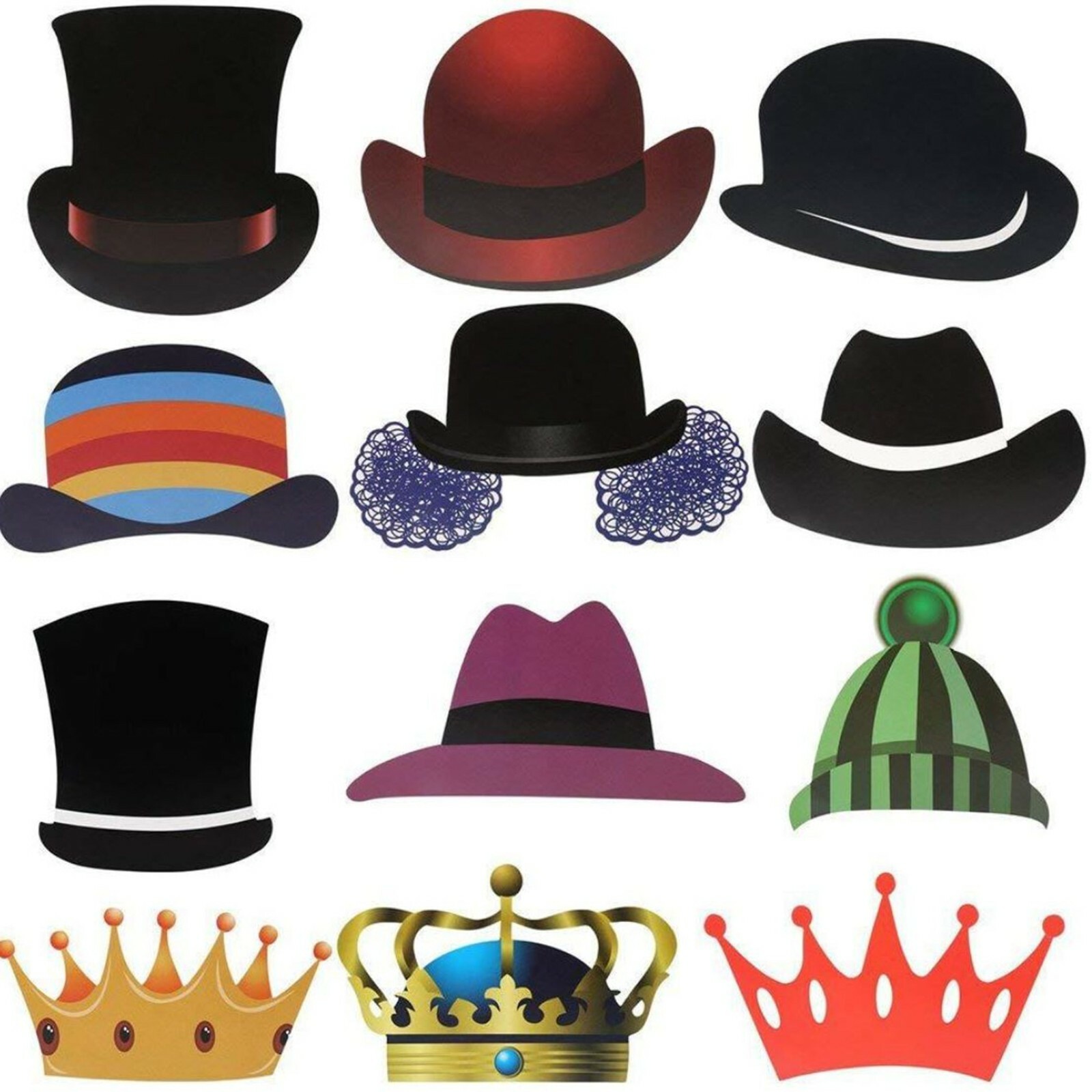 Lip Eyeglass Bow tie Hat Birthday Party beard Selfie Photo Booth Prop Game Sign