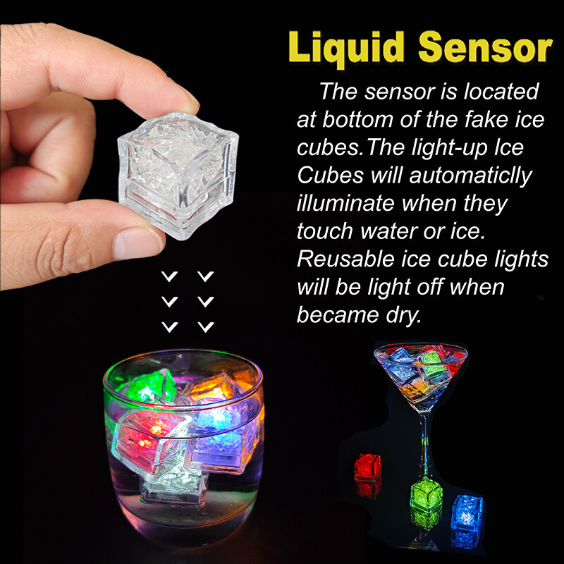 120 Pack Light Up Ice Cubes LED Drink Lights for Bar Club Wedding Party Décor
