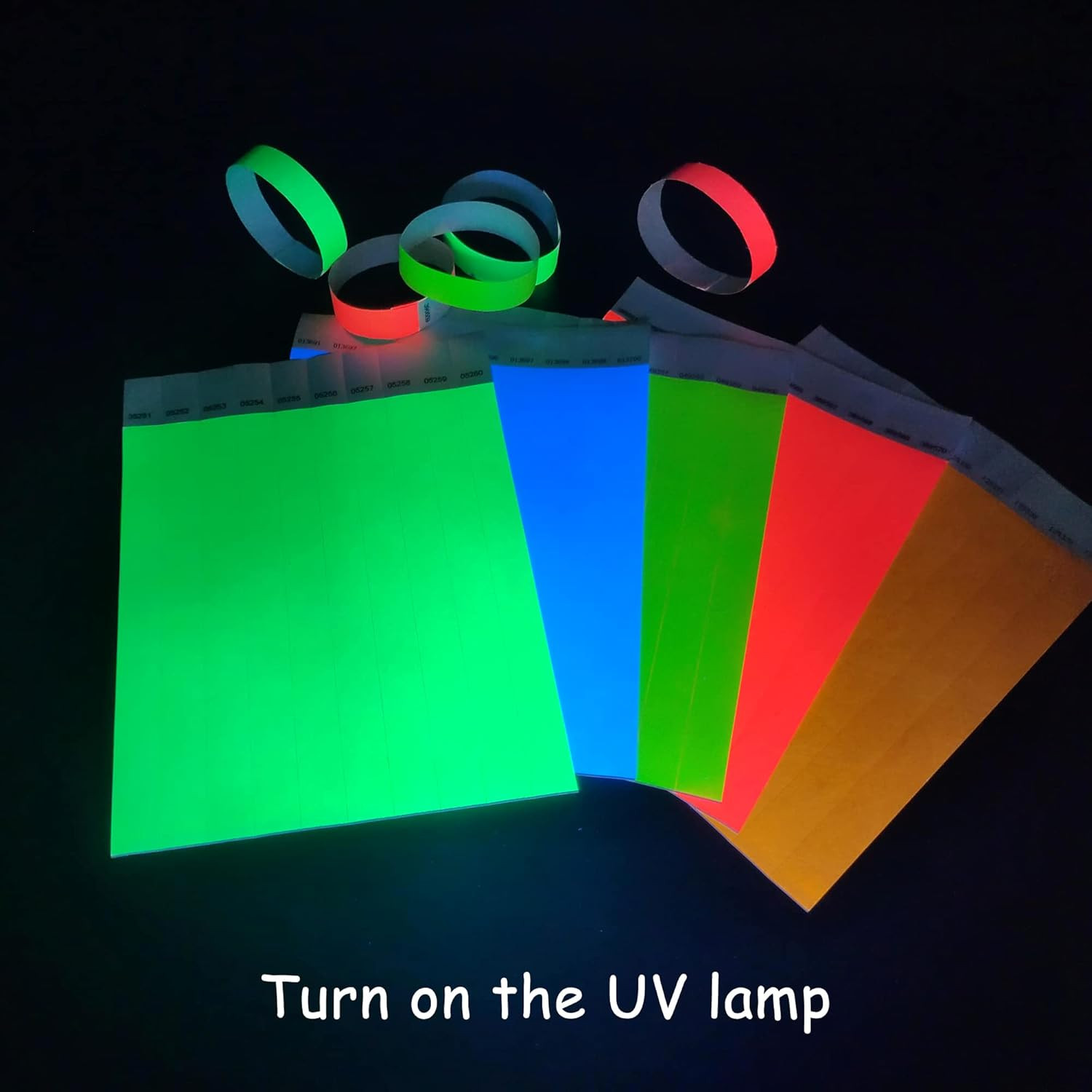 500 pulseras neon impermeables resistentes al desgarro para eventos y entradas