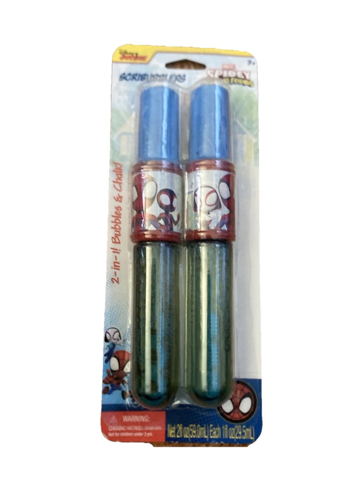 Marvel Spider-Man 4 Pack Slap Rulers & Disney Scribblers Bubble And Chalk—New