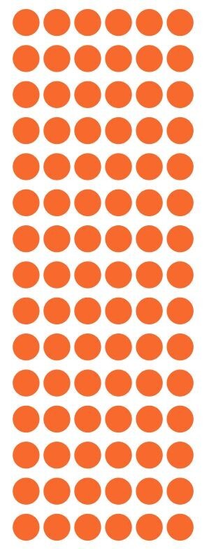 1/2″ Orange Dots Round Color Code Inventory Stickers Half Inch Dot