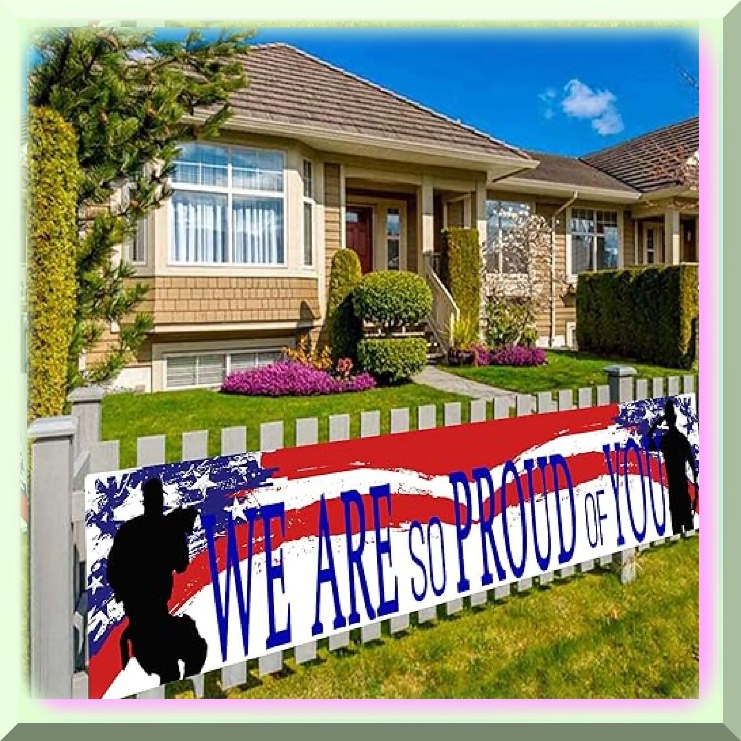 Patriotic Soldier Homecoming Banner 9.8ft