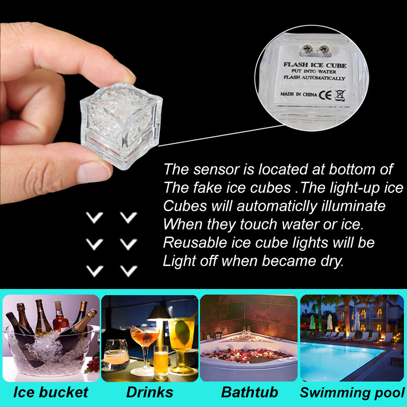 120Pack Light Up Ice Cubes for Drinks, Multi Color Led Ice Cube Changing lights