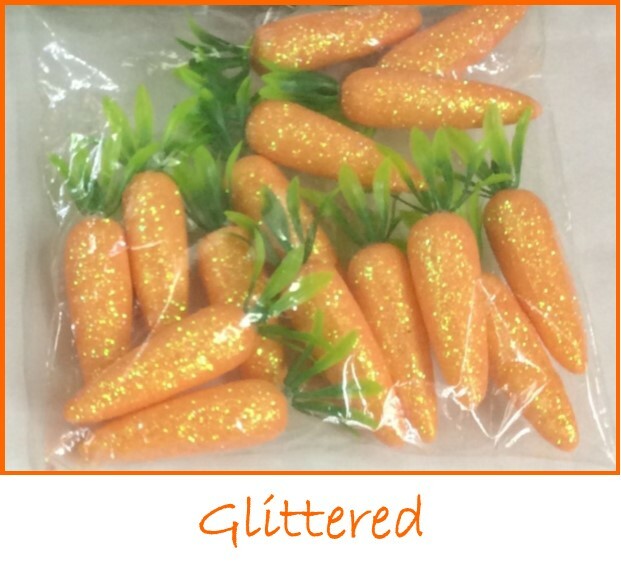 Mini Foam Carrots 12pk 6cm (overall length) Easter Peter Rabbit Party Supplies