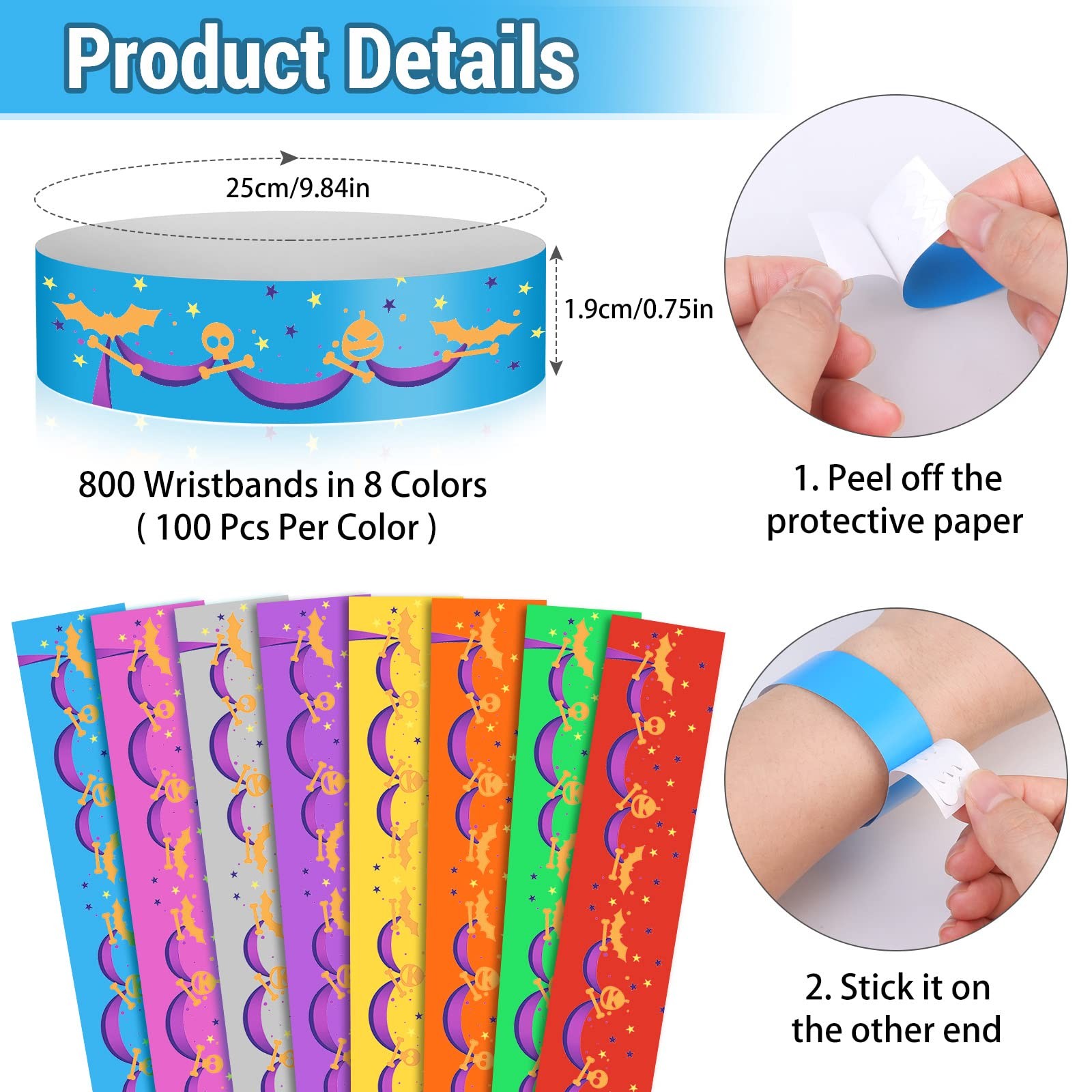800 10 x 0.79 inch, Red, Purple, Yellow, Orange, Pink, Green, Blue, Silver