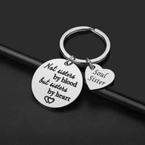 Not Sister By blood but Sister by Heart Keychain Key Ring