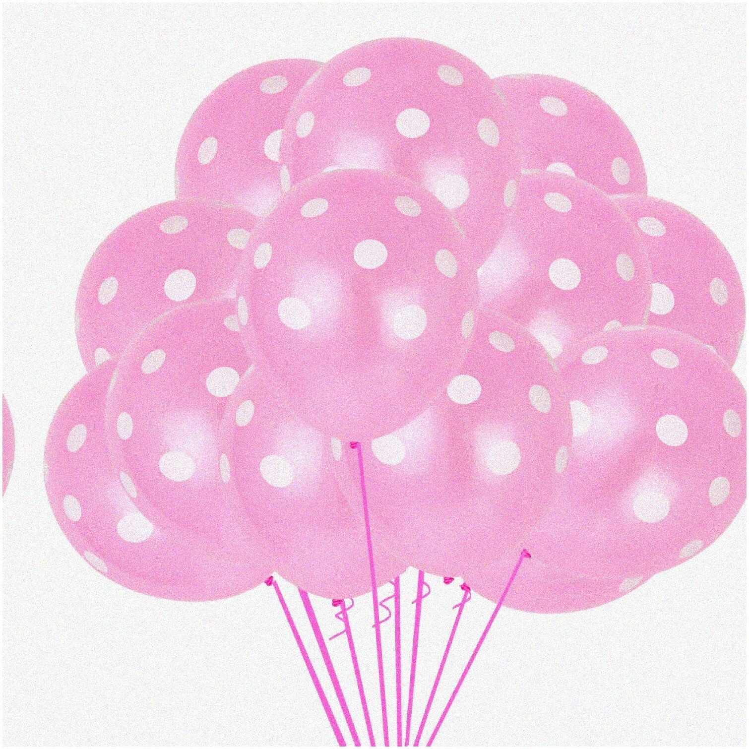 Pink and White Polka Dot Latex Balloons 12-inch Pack of 100