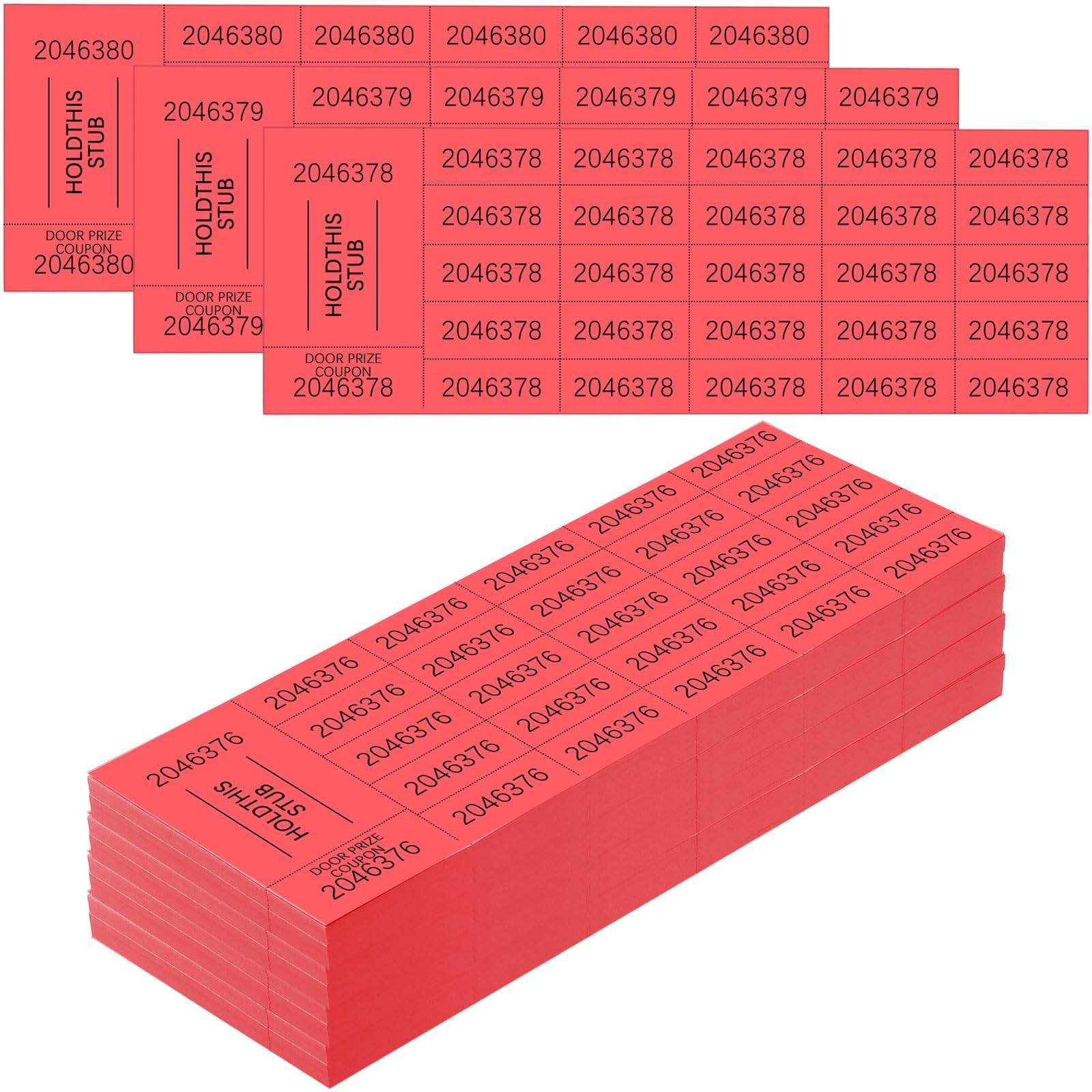 504 Sheets 25 Bid Raffle Ticket Chinese Auction Event Basket Red Ticket