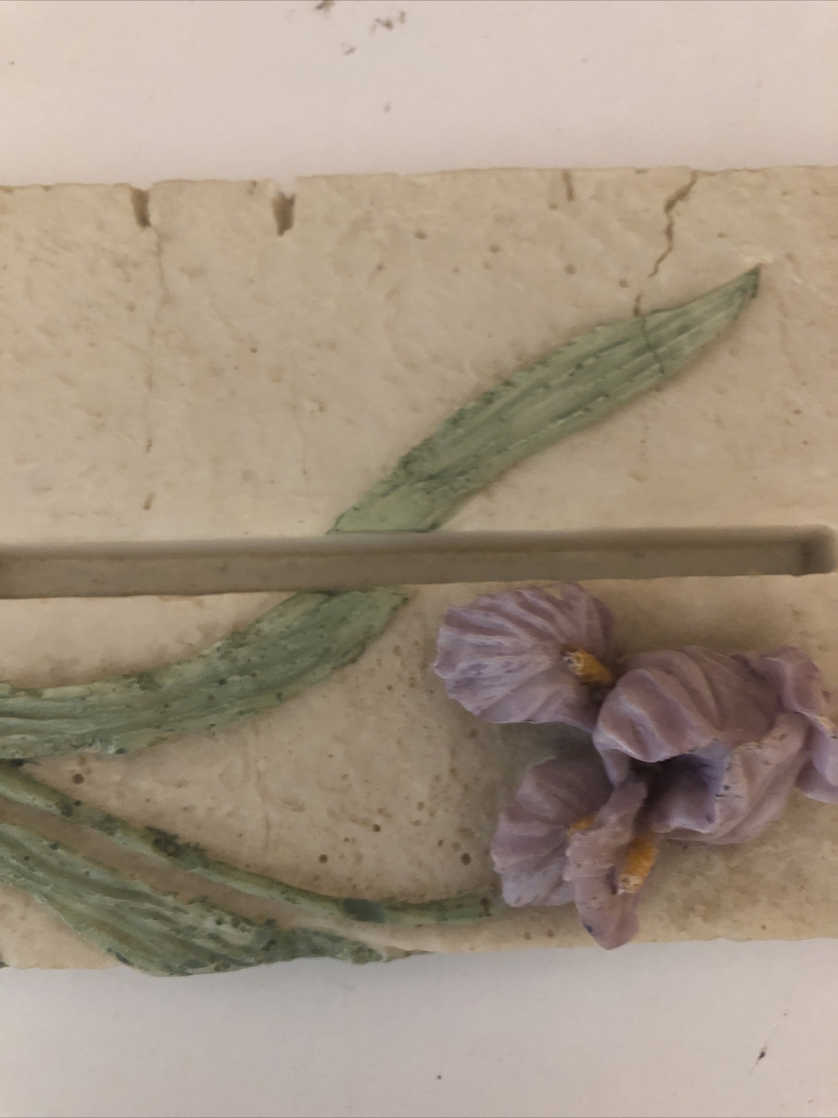 Mothers Day Glass Plaque On A Stone Base With A Floral Design