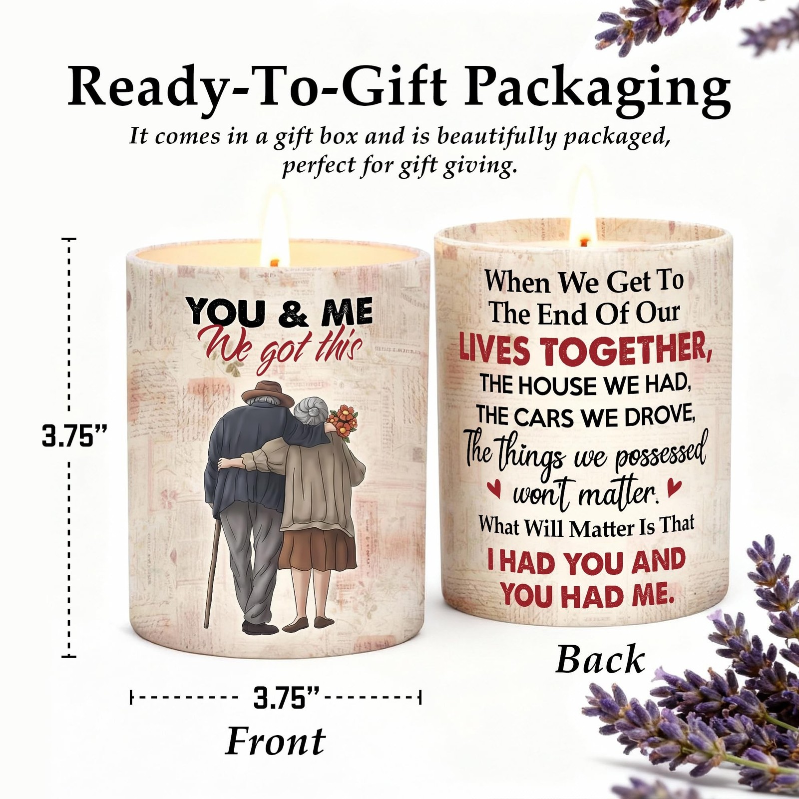 Lavender Candle – Romantic Gifts for Her, Him, Women, Men, Wife, Girlfriend, …
