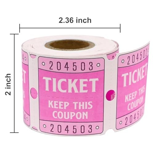 250 Raffle Tickets, 50/50 Double Roll Tickets for Raffles, Carnival, Door Prizes