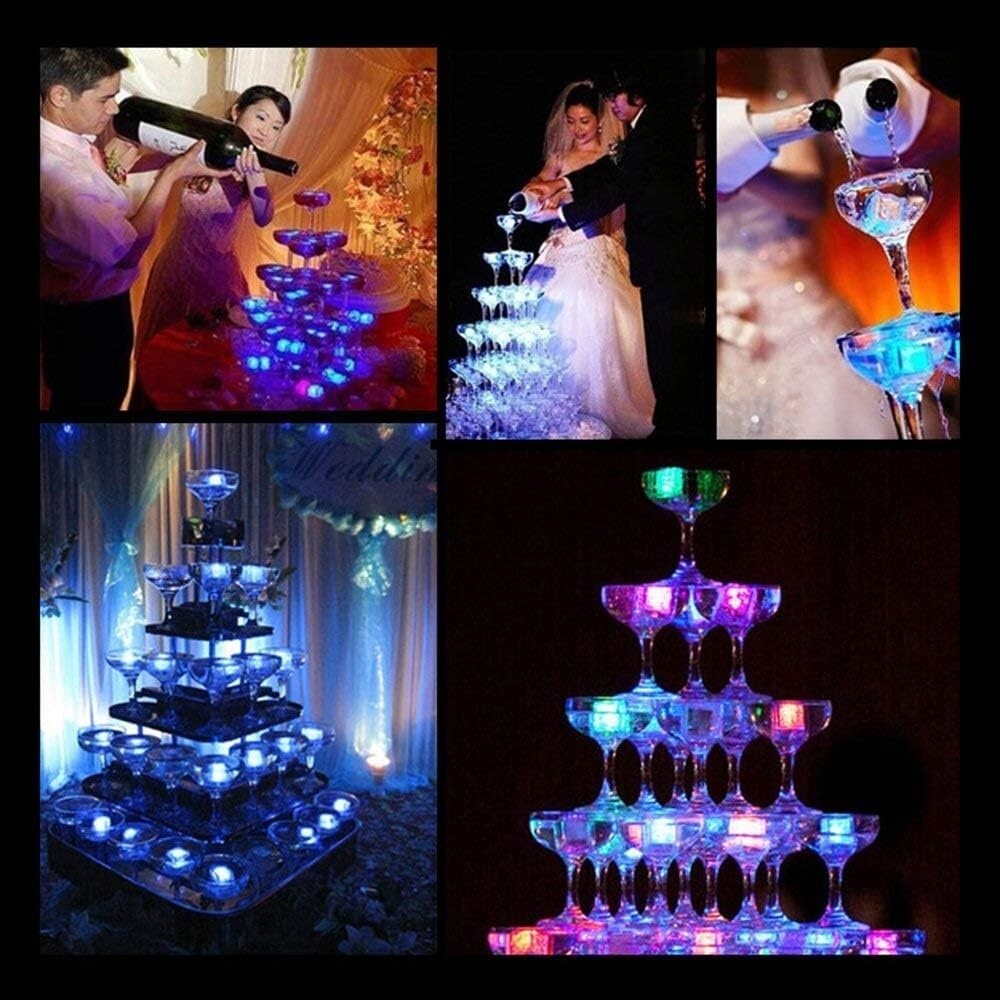 Luces LED En Cubos De Hielo Para Fiestas, Bares Bodas Club 24 Pcs Reutilizables