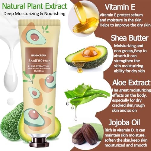 10 Pack Hand Cream for Dry Cracked Hands, Natural Plant Fragrance Moisturizing